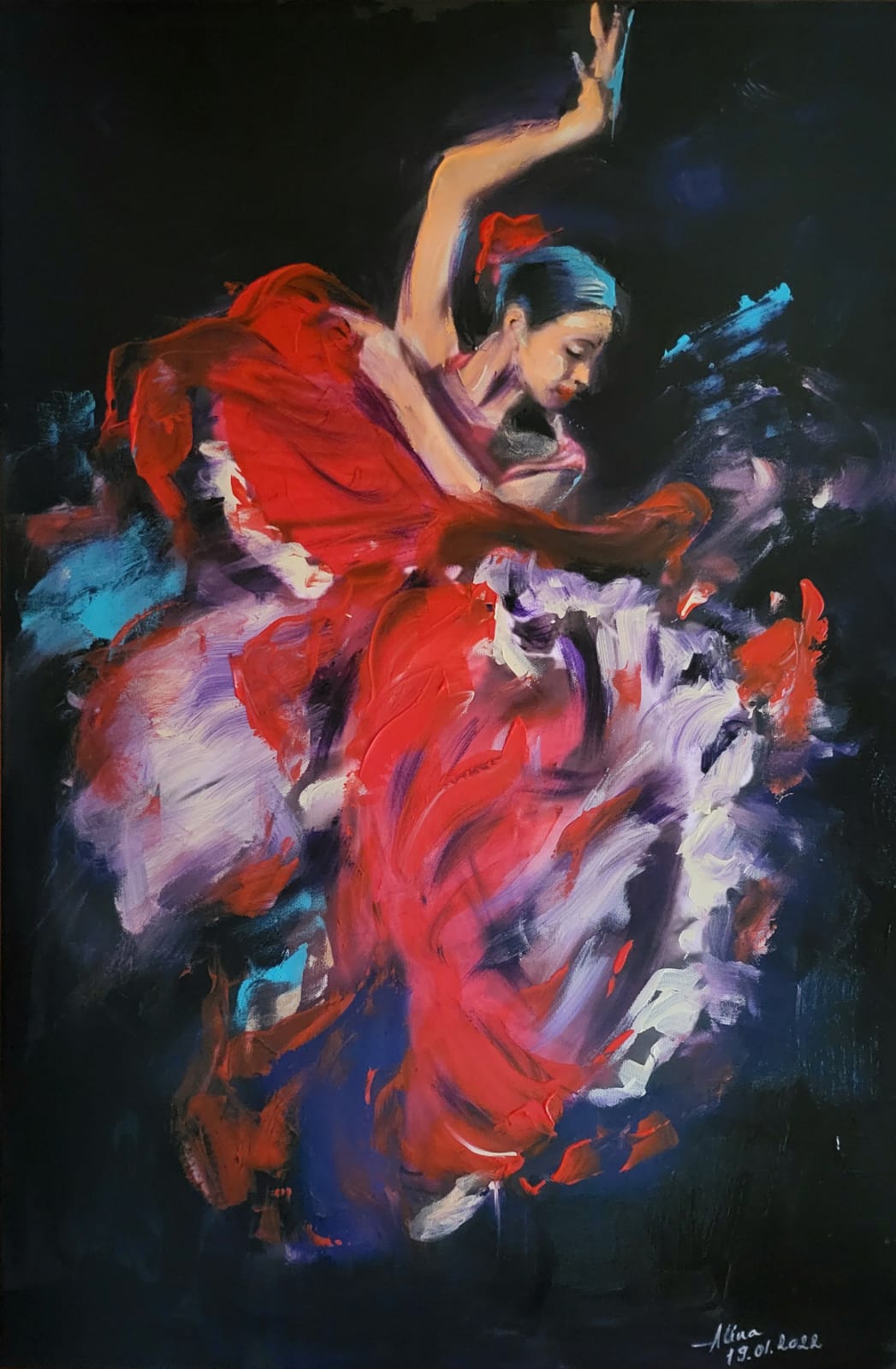ArteDiAlina.com painting: Flamenco's Heart